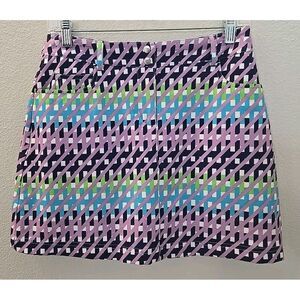 Slazenger‎ SKORT Modern Geometric Colorful Print Tennis Golf Skirt Women's Sz 2